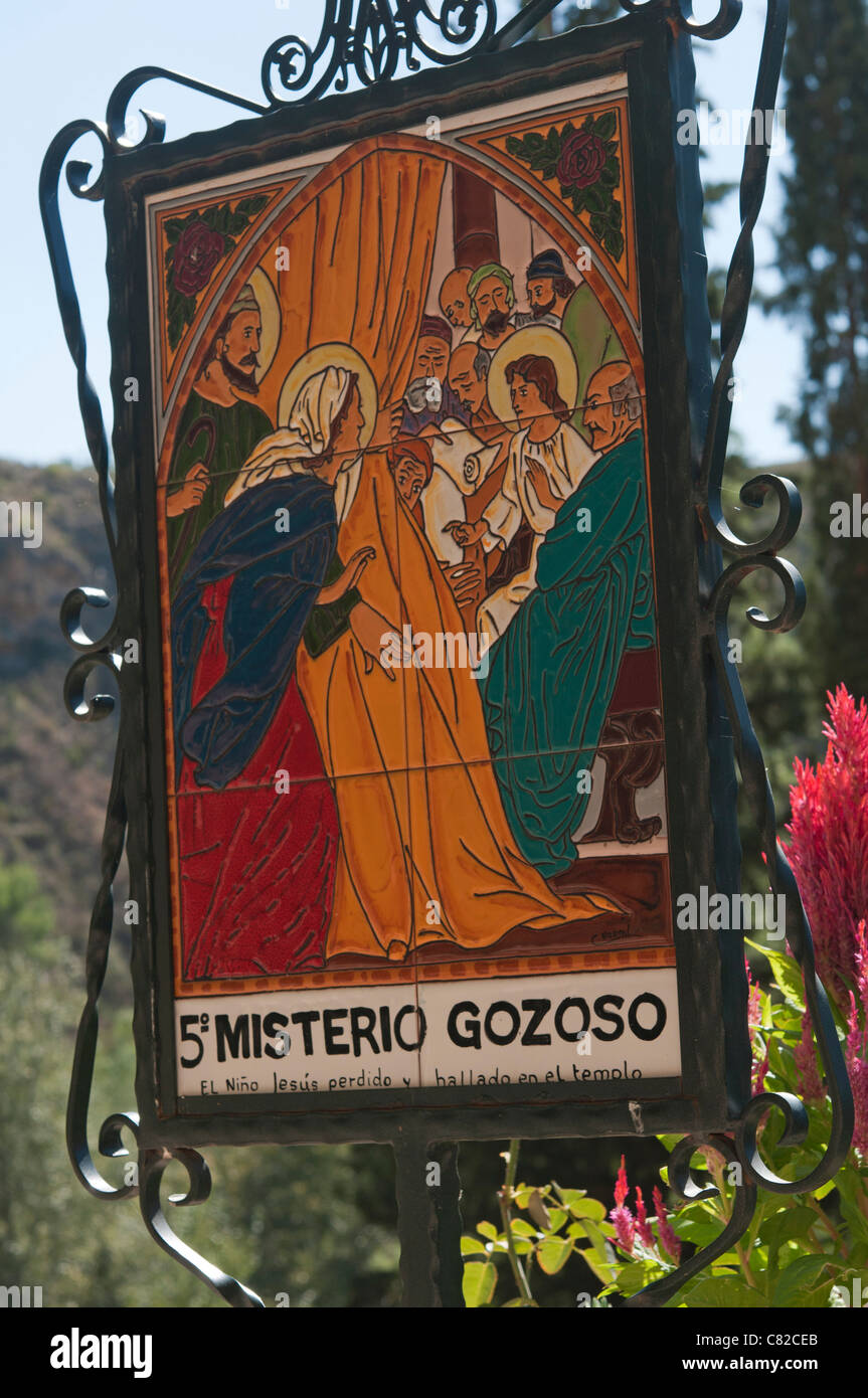 Plaques religieuses au Santuario de la Virgen de la Esperanza, Calasparra, Murcie en Espagne, Europe Banque D'Images