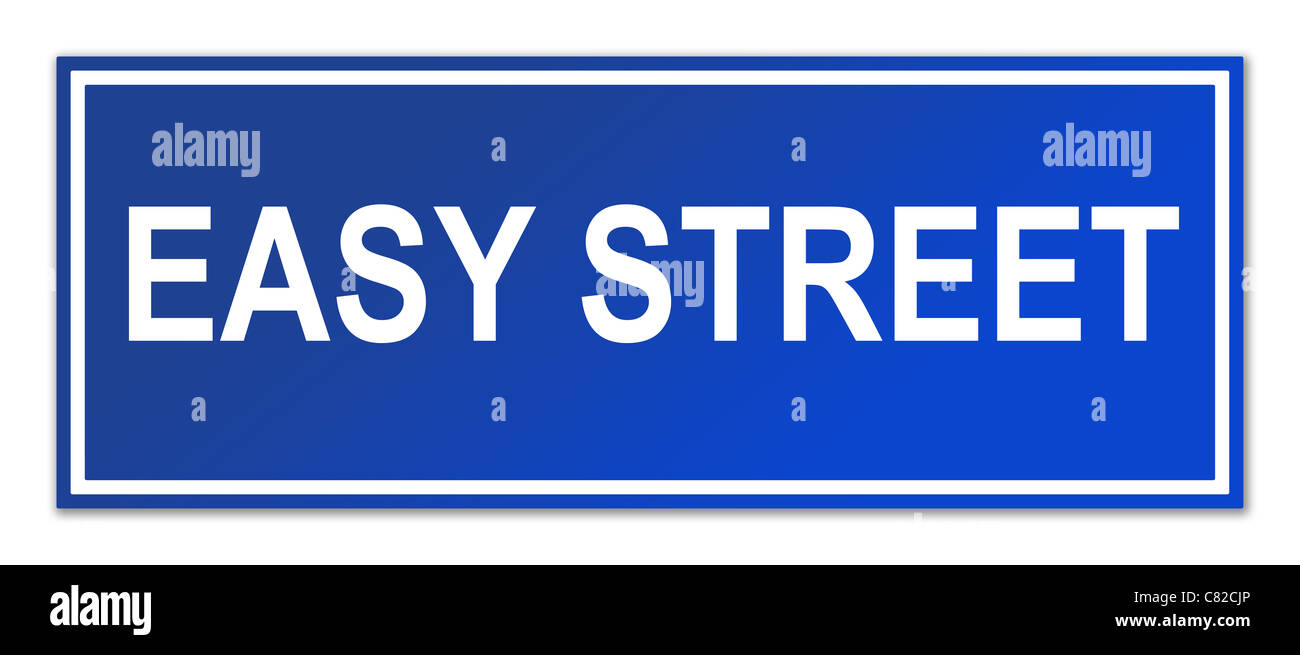 Easy Street sign isolé sur fond blanc avec l'exemplaire de l'espace. Banque D'Images