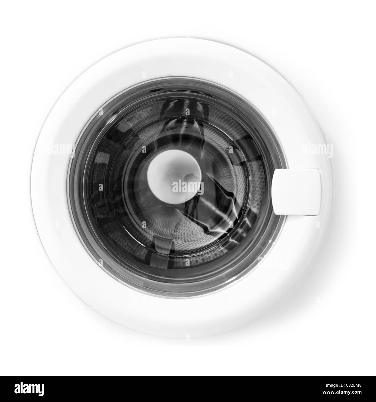 Lave-linge isolées porte ower le fond blanc Banque D'Images