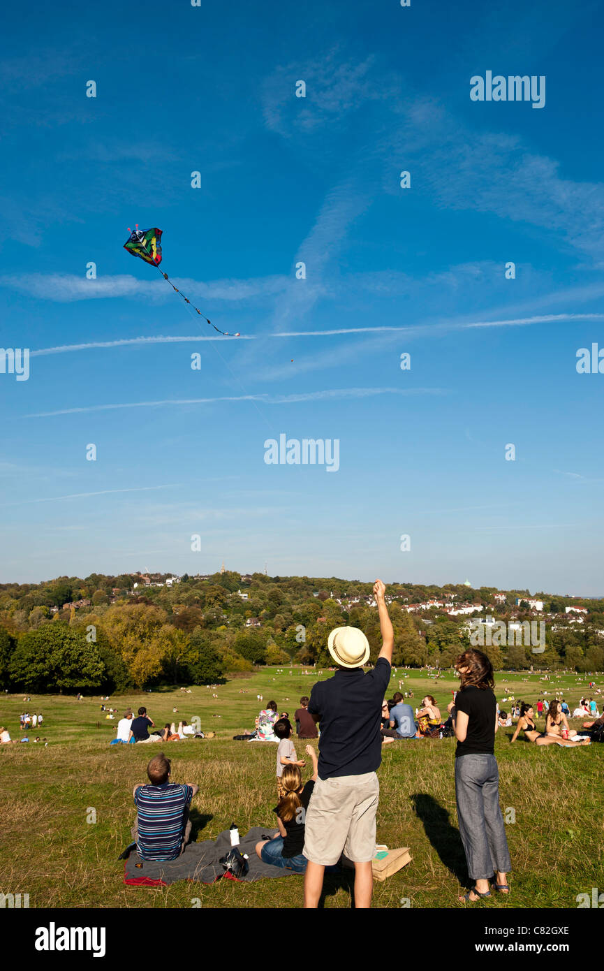 Le cerf-volant, Hampstead Heath, NW3, Londres, Royaume-Uni Banque D'Images