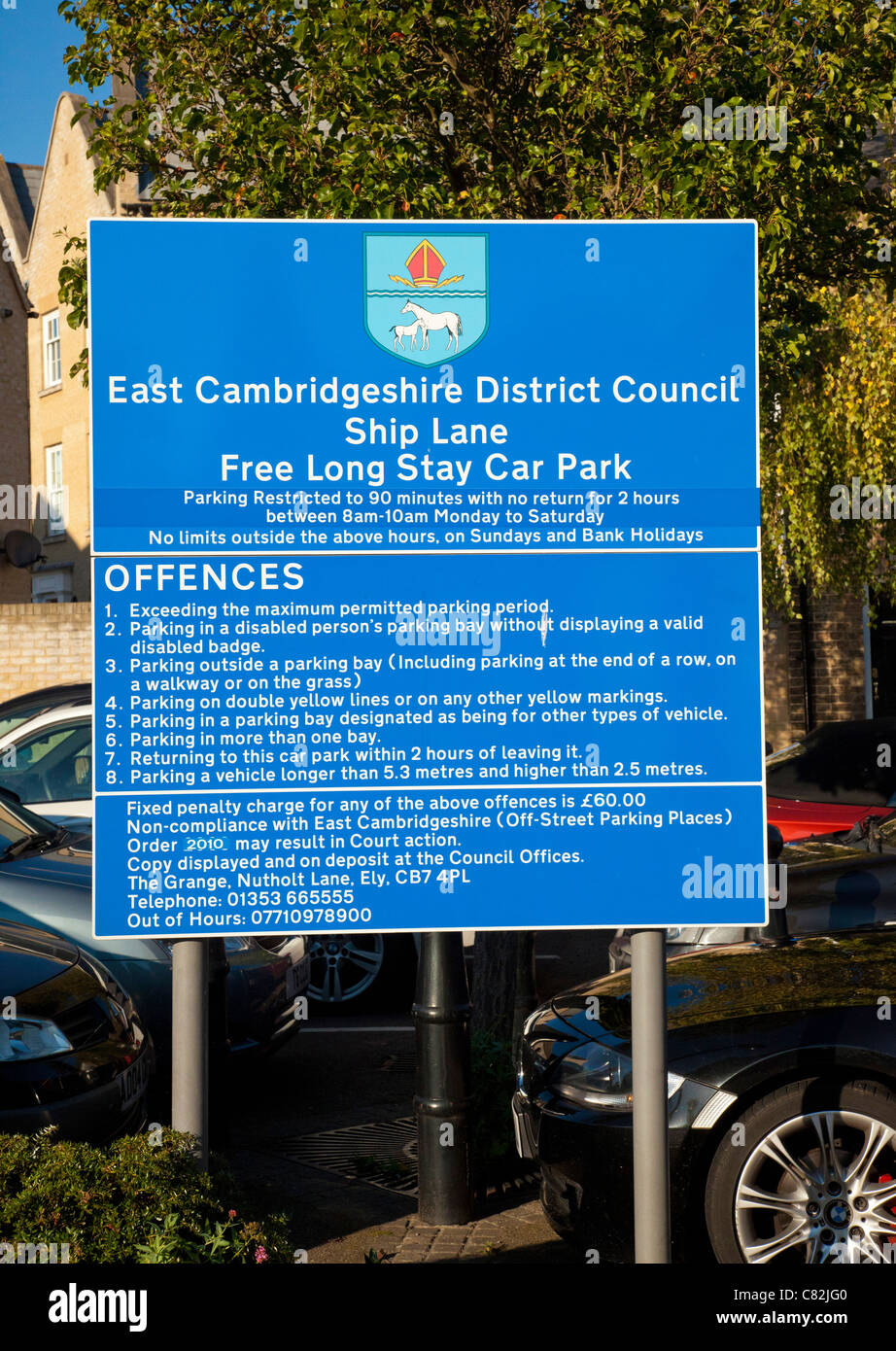 Les infractions de stationnement dans le parking sign in UK Banque D'Images