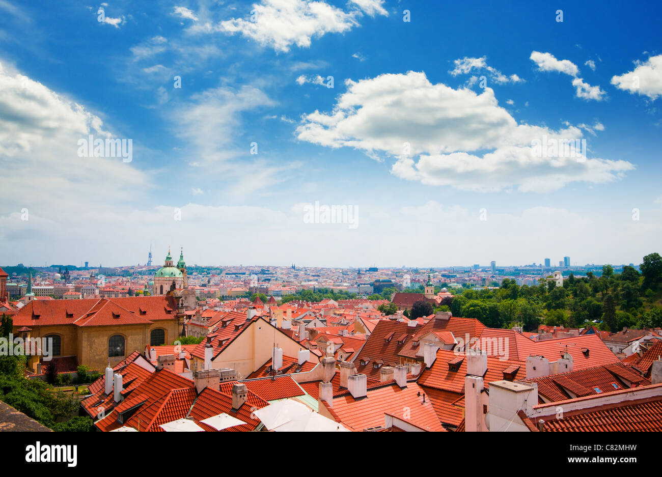 Vue de Prague Ville de hill Banque D'Images