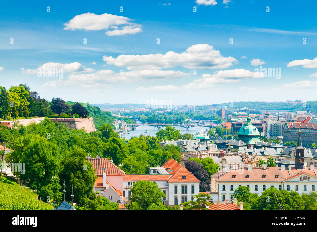 Vue de Prague Ville de hill Banque D'Images