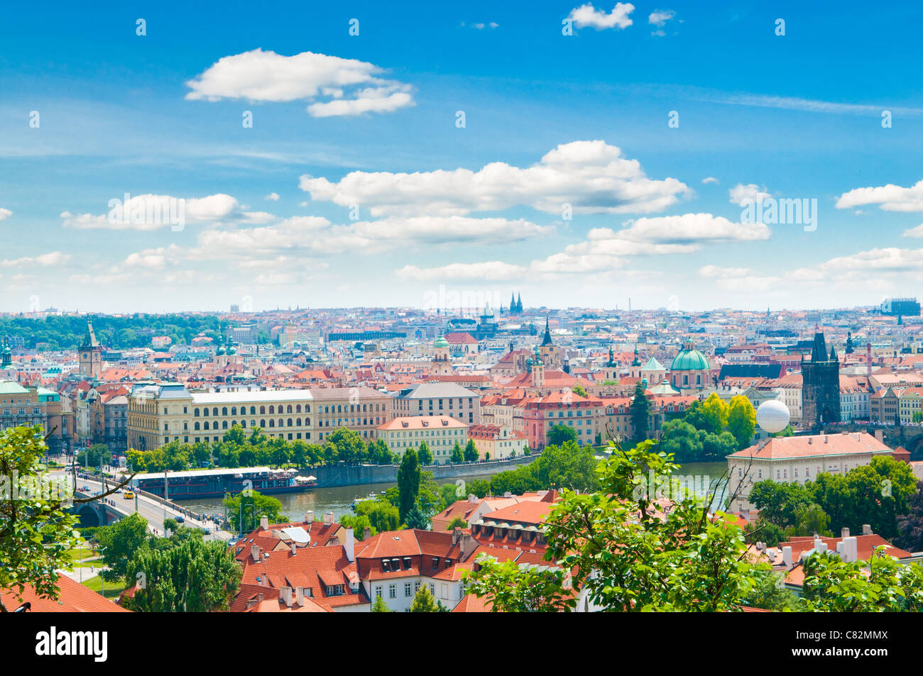 Vue de Prague Ville de hill Banque D'Images