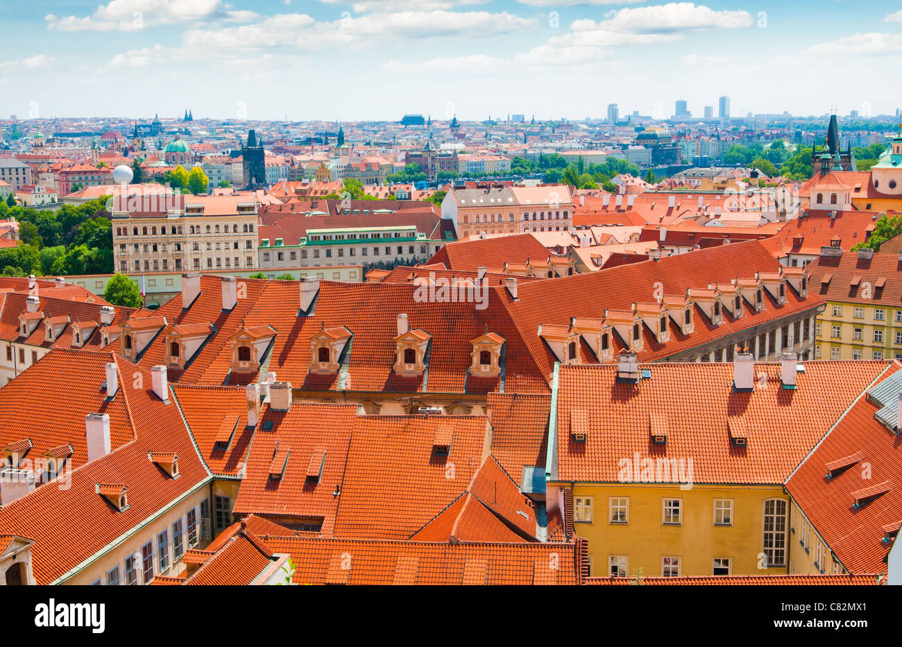 Vue de Prague Ville de hill Banque D'Images
