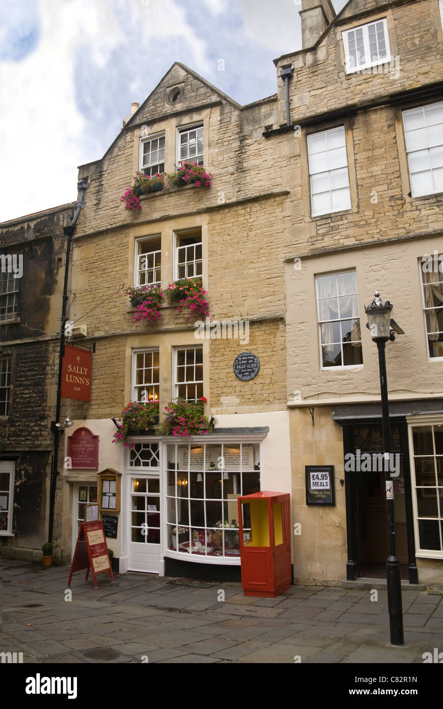 Sally Lunn's Bath Somerset House la plus ancienne maison de cette ville historique c1482 Banque D'Images