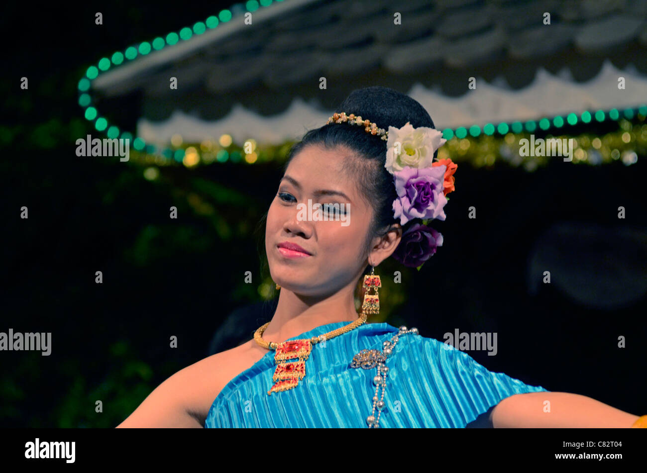 Danseur traditionnel thaï,Chiang Mai Banque D'Images