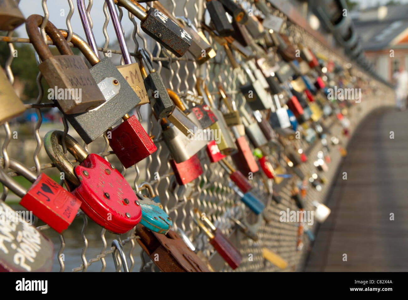 Bernatek passerelle à Cracovie, Pologne. Banque D'Images