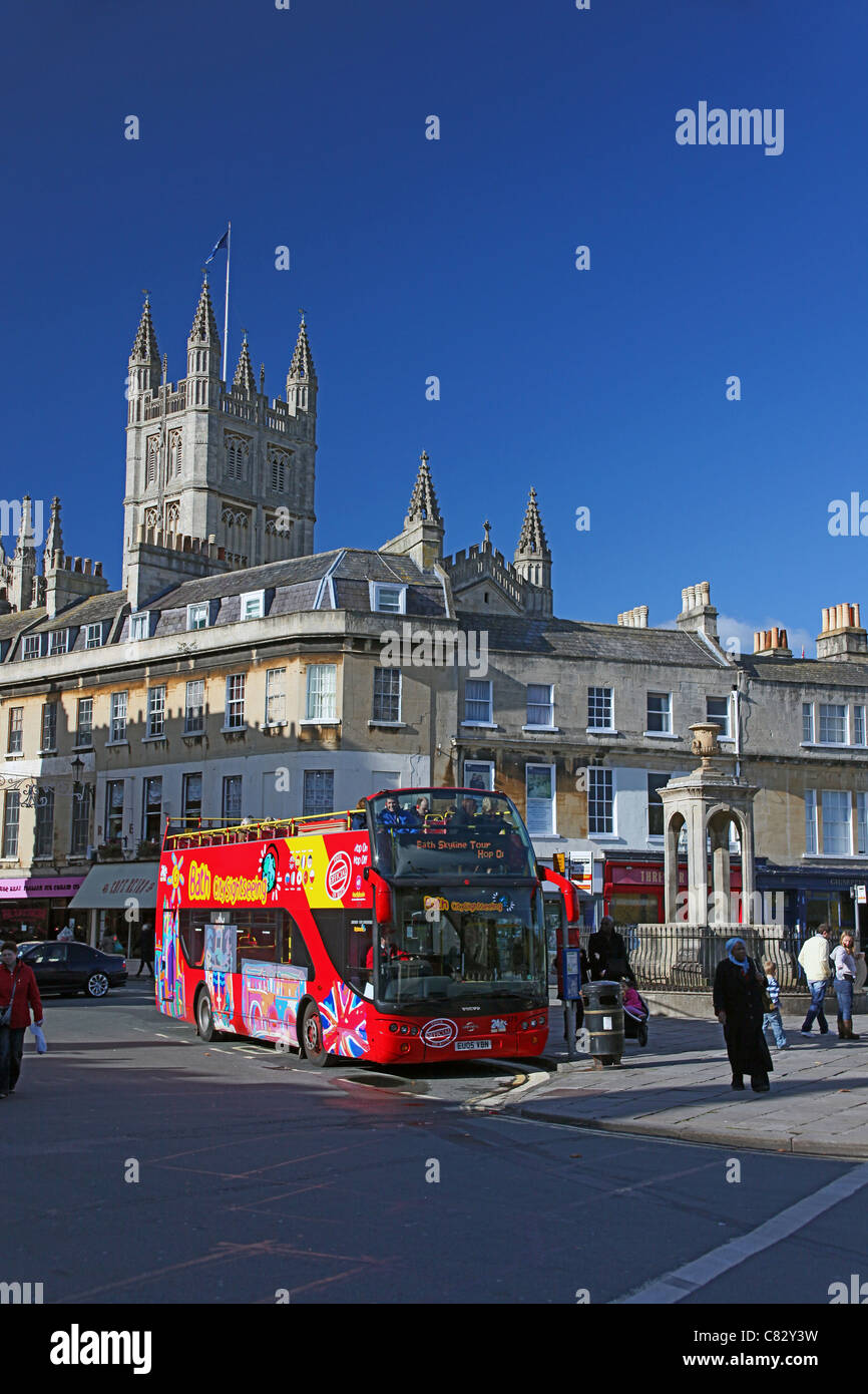 Tour Panoramique en bus baignoire, N.E. Somerset, England, UK Banque D'Images