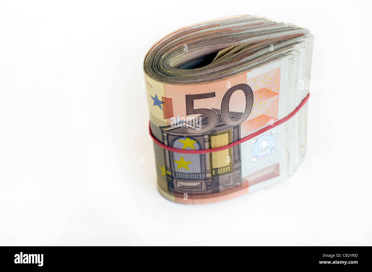 Lot de 50 billets en euros Banque D'Images