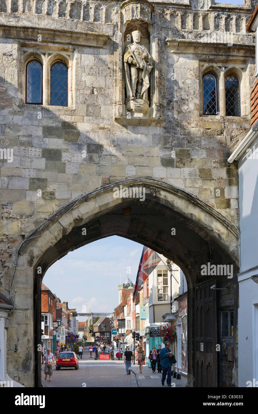 La Porte du Nord à la fin de la recherche de la High Street, Salisbury, Wiltshire, Angleterre, Royaume-Uni Banque D'Images