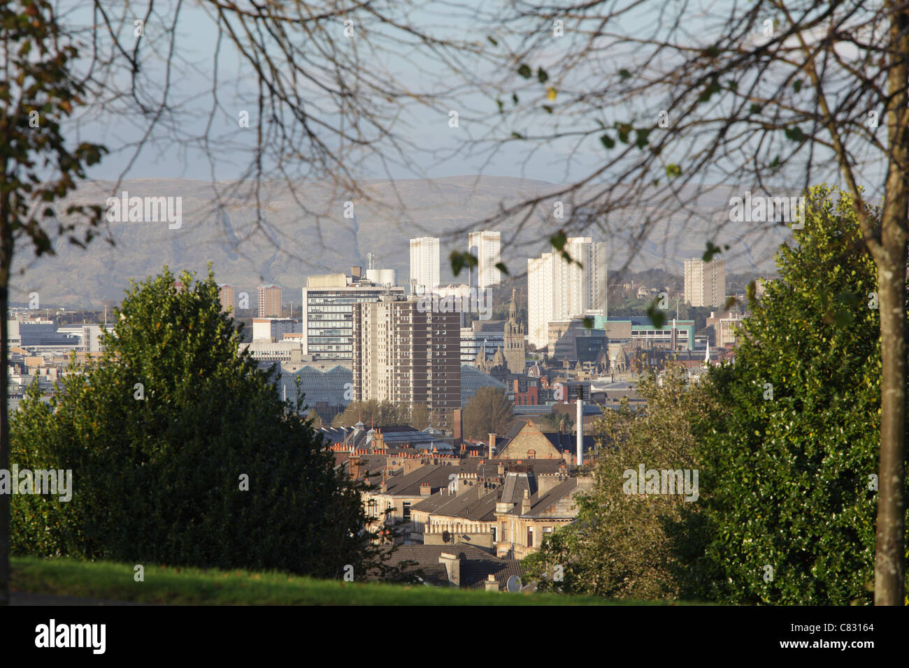 Glasgow, vue sur le nord depuis Queen's Park, Écosse, Royaume-Uni Banque D'Images