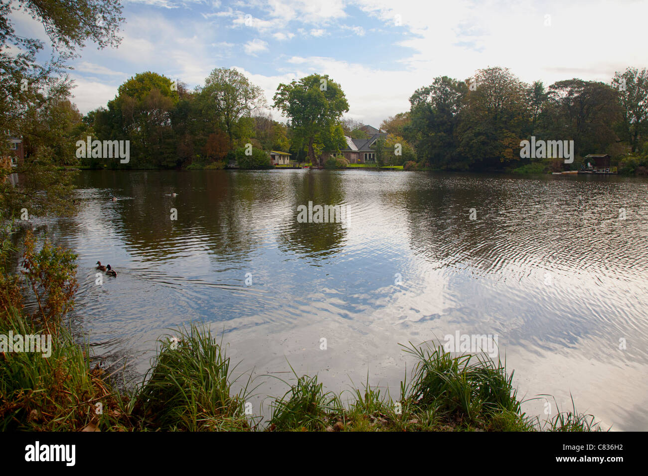 Petit lac a commencé par céder la place d'une digue, Alblasserdam, South-Holland, Pays-Bas Banque D'Images