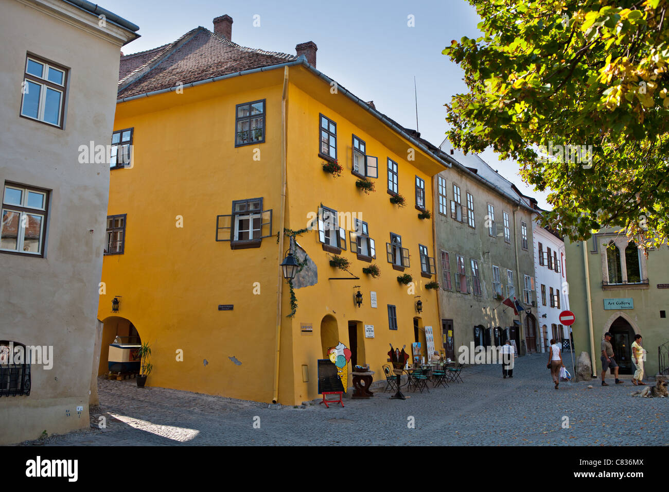 Maison où Dracula Vlad Tepes, l'inspiration de Bram Stoker's Dracula célèbre livre est né, Transylvanie, Roumanie Banque D'Images