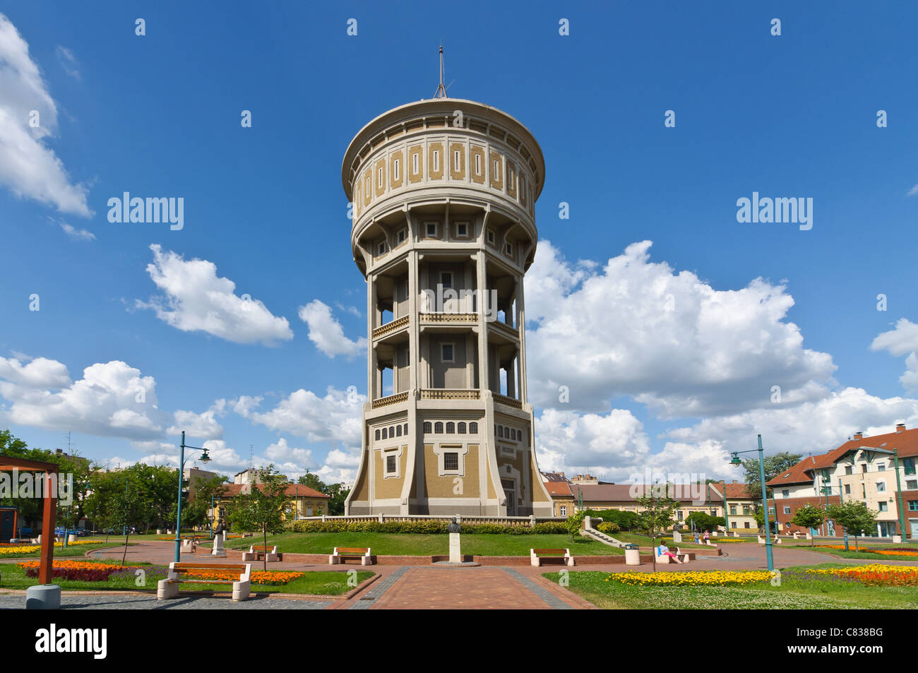 Square de la tour de l'eau dans la région de Szeged, Hongrie Banque D'Images