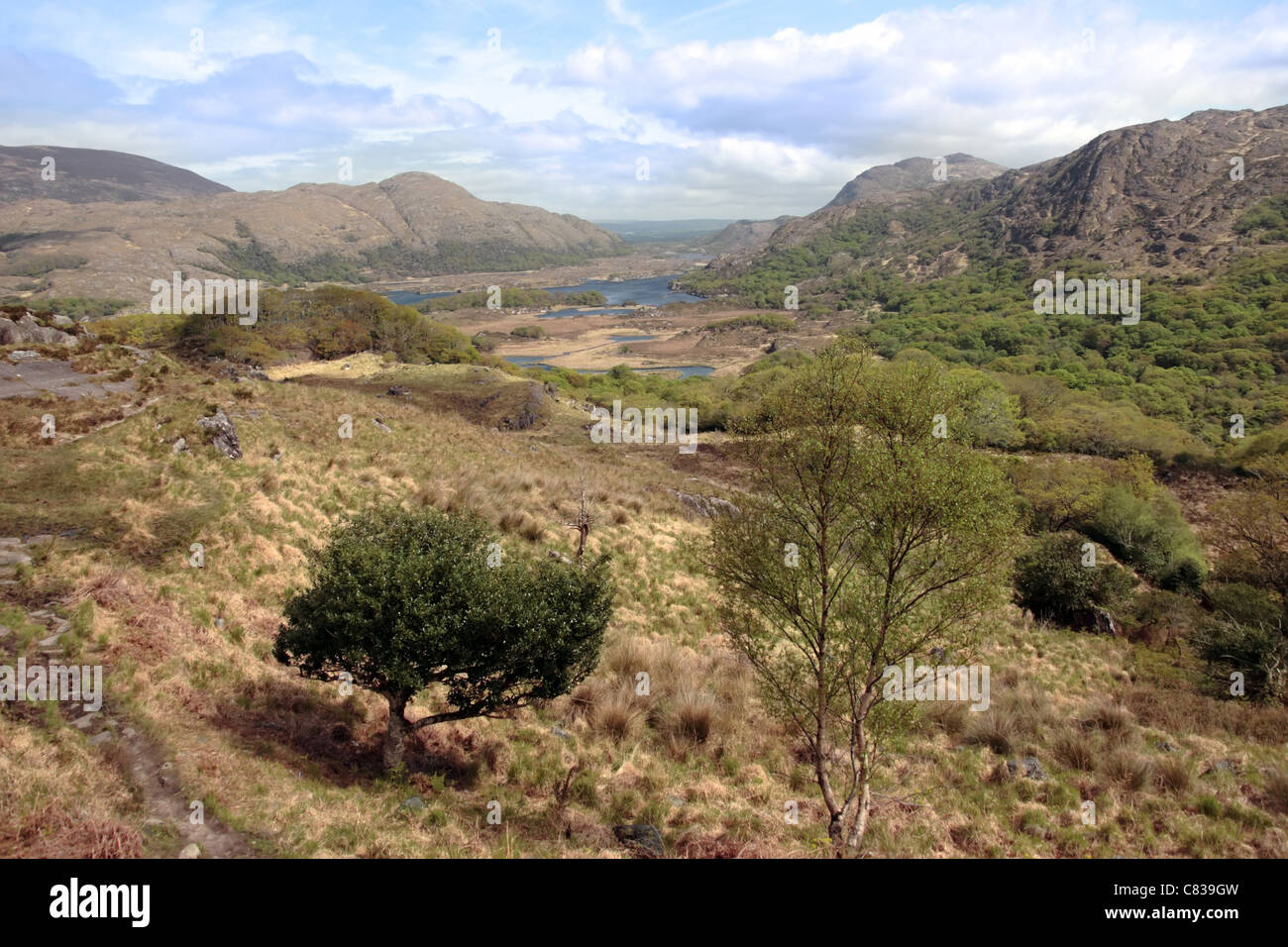 Une vue panoramique de la campagne environnante dans le Kerry Irlande Banque D'Images