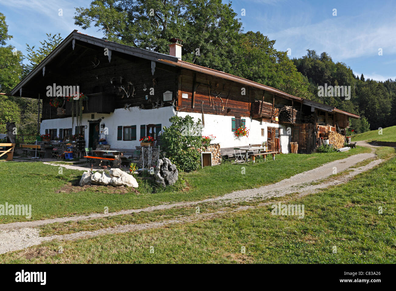 Maison d'Alpin Chalet, Taubensee Chiemgau Haute-bavière Allemagne Banque D'Images