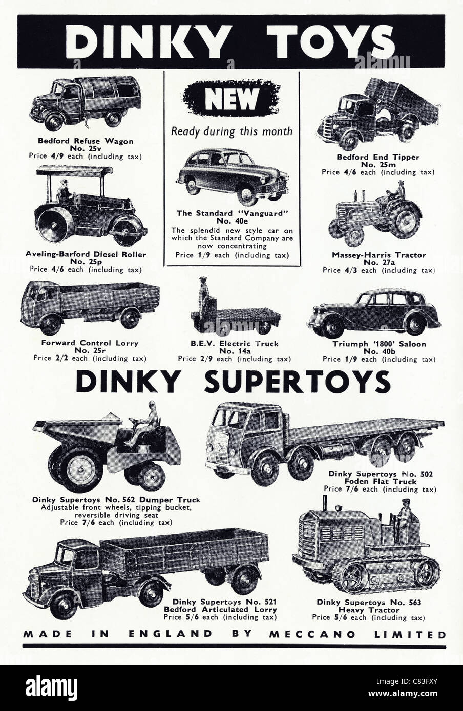 Dinky toys - Catalogue dinky toys, Dinky supertoys. - Livre Rare Book