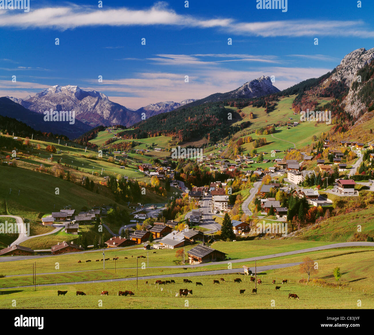 Le Chinaillon vue depuis la route du col de la Colombière. Le Grand-Bornand, Haute-Savoie, France. Banque D'Images