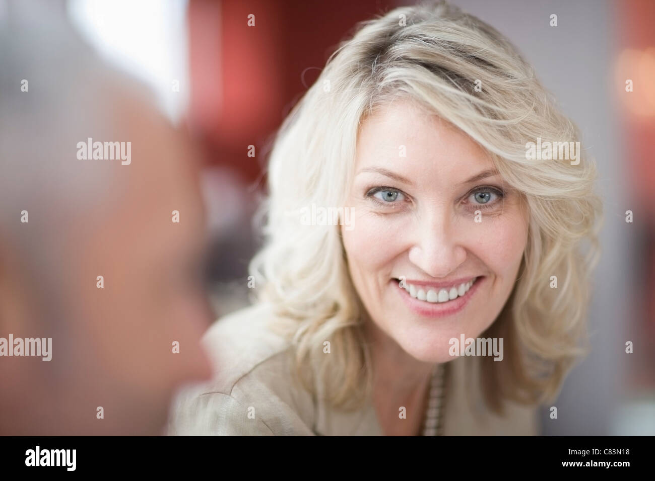 Close up of woman's smiling face Banque D'Images