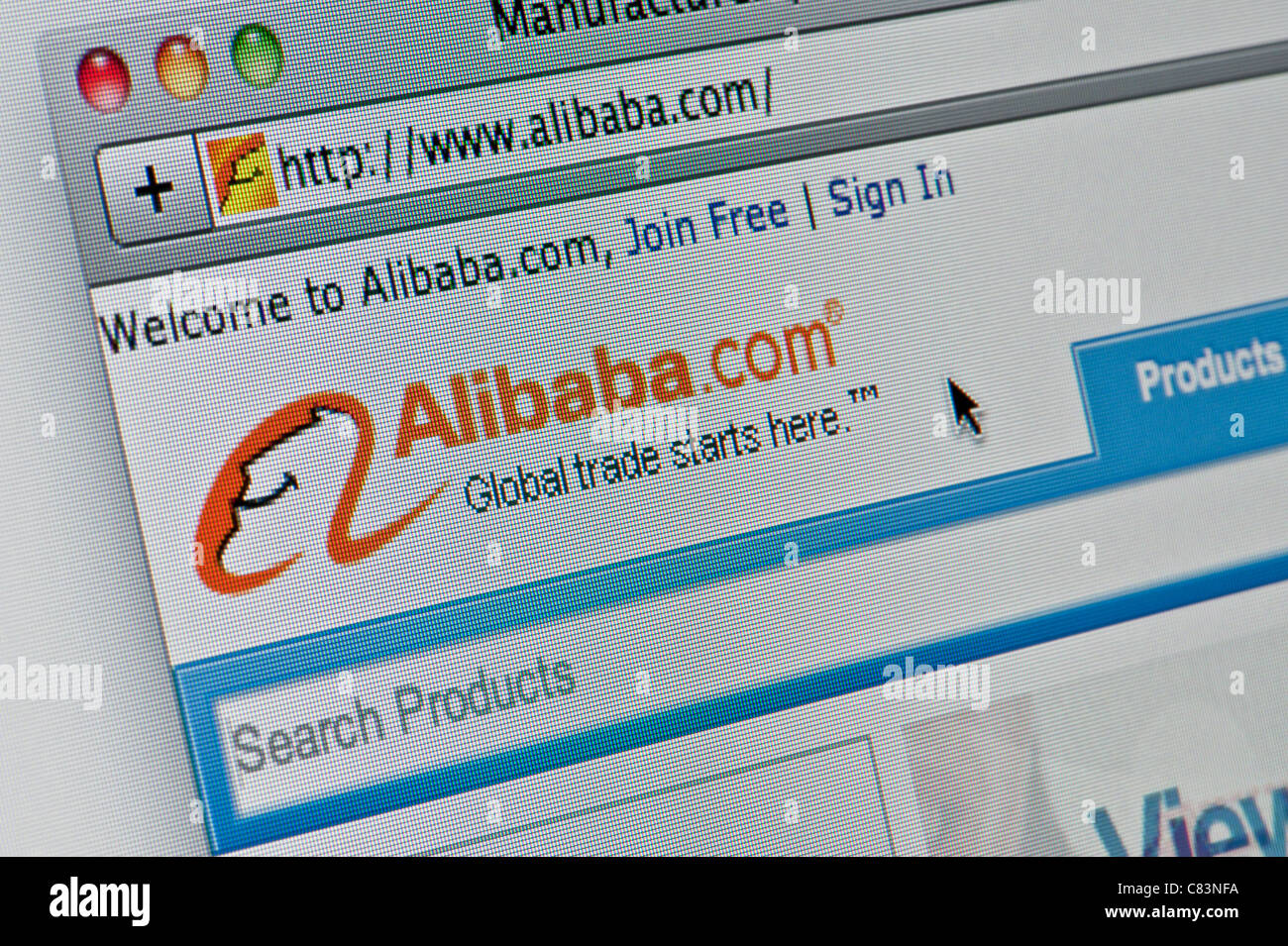De près de l'Alibaba logo tel que vu sur son site web. (Usage éditorial uniquement : -Print, télévision, e-book et le comité éditorial du site). Banque D'Images
