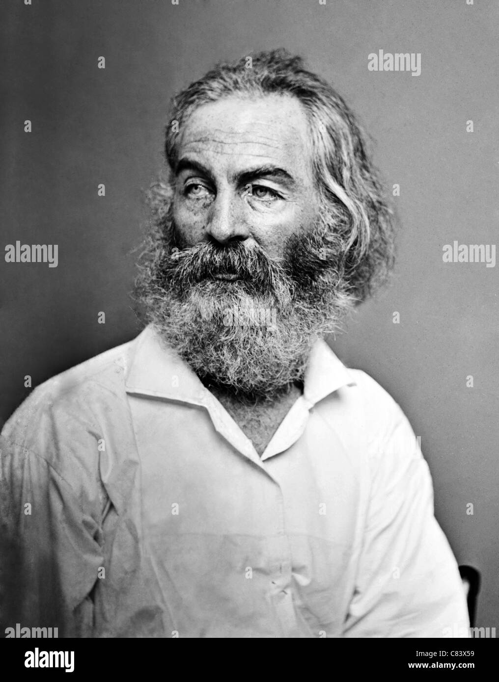 WALT WHITMAN (1819-1892) poète et journaliste. Photo Matthew Brady Banque D'Images