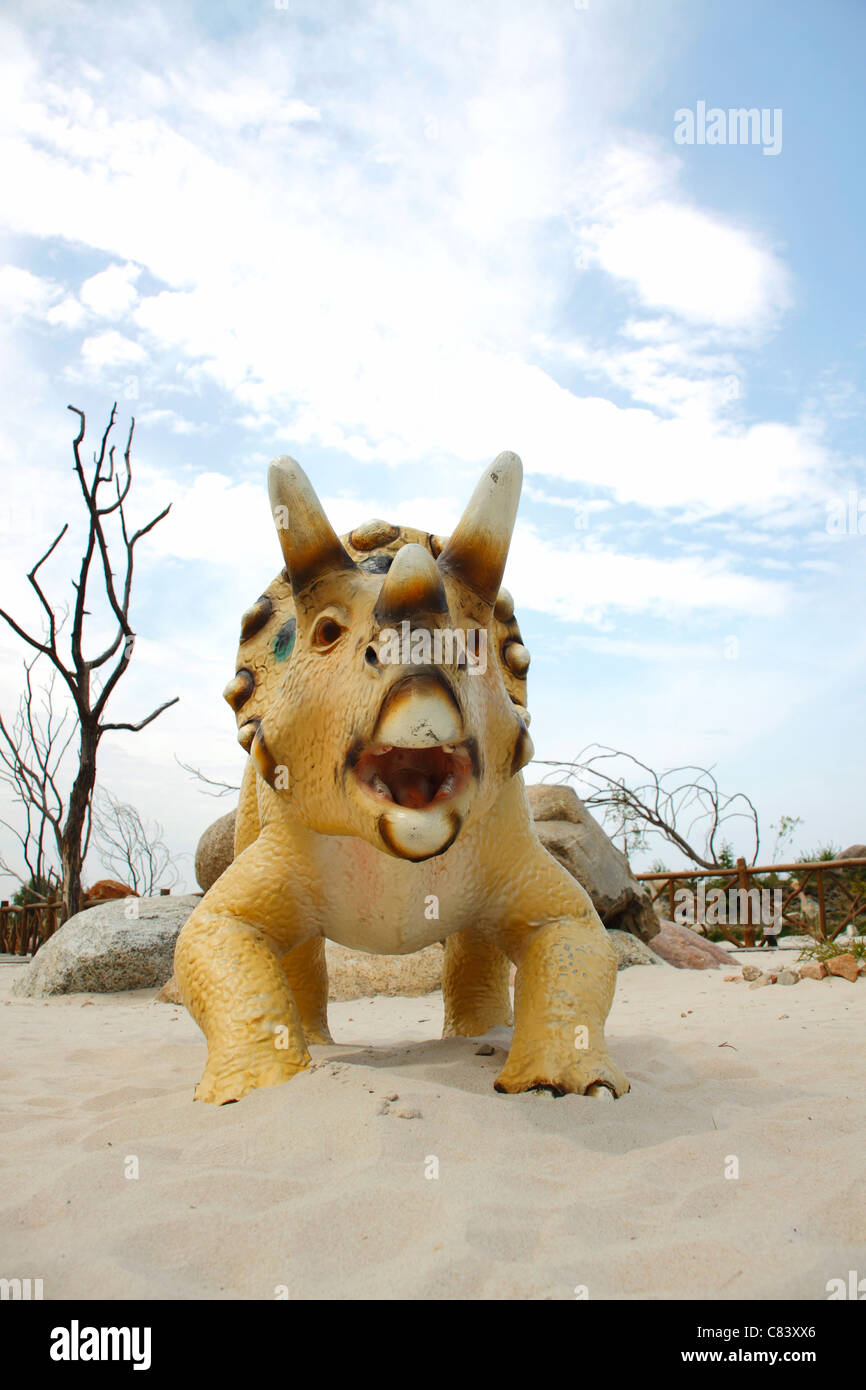 Parc des dinosaures de Leba (parc à thème), Pologne Banque D'Images