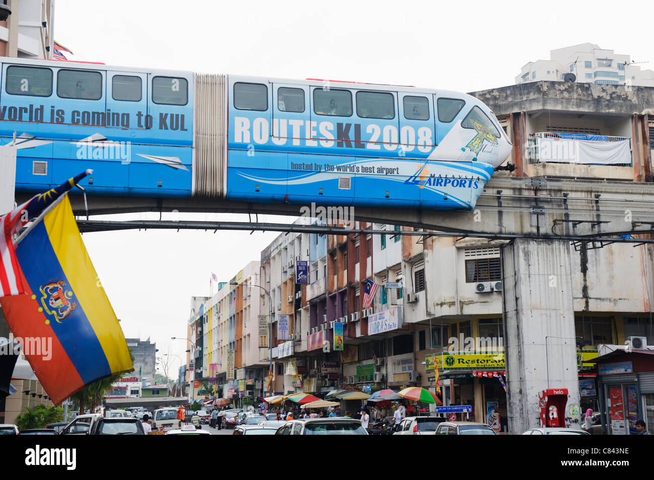 Monorail, Kuala Lumpur, Malaisie, Asie du Sud Est Banque D'Images