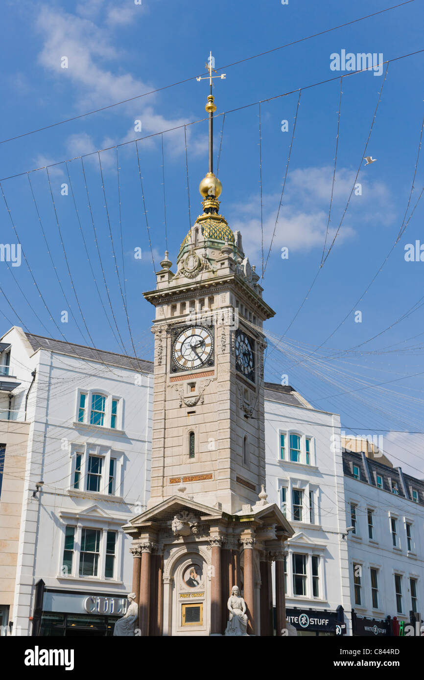 Le Jubilé de l'horloge, le carrefour de routes digue & Queens avec Ouest & Nord Rues, Brighton, East Sussex, England, UK Banque D'Images