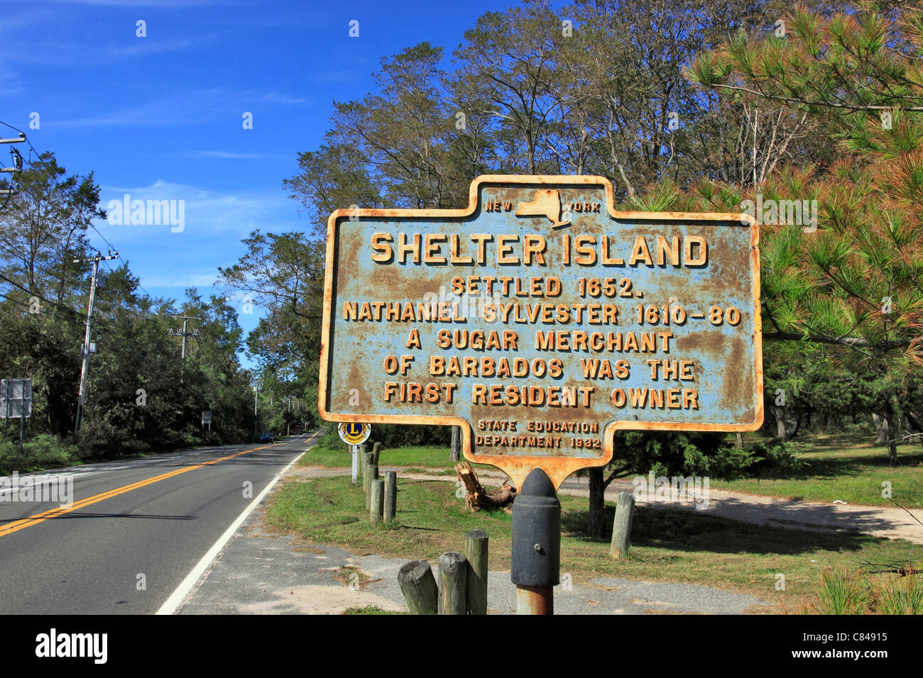 Repère historique sur l'île Shelter Long Island NY Banque D'Images