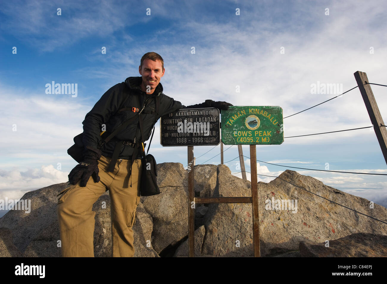 Sommet, Parc National de Kinabalu, Malaysias plus haute montagne (3867 m), Sabah, Bornéo, Malaisie Banque D'Images
