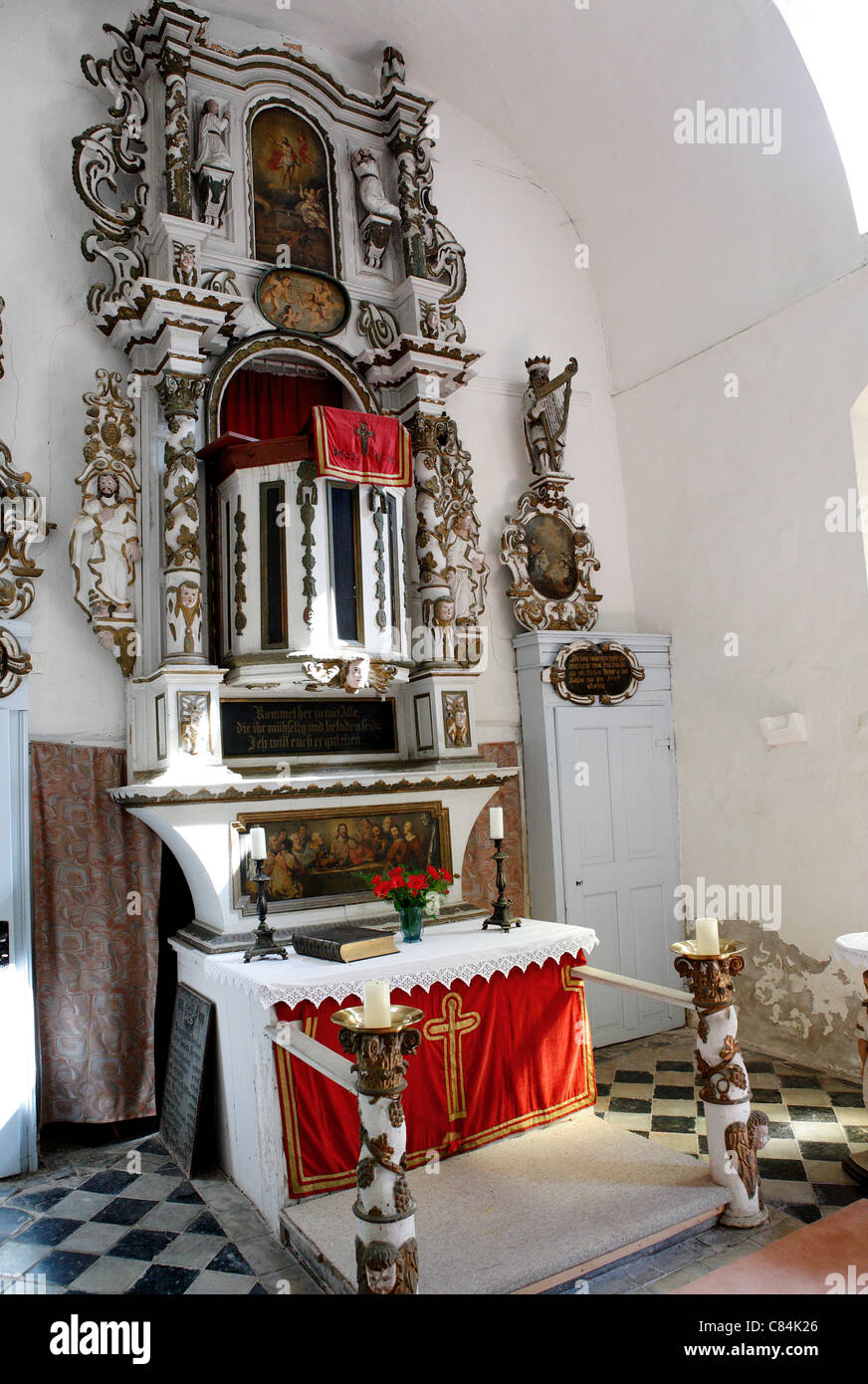 Protestant church altar Banque de photographies et d’images à haute