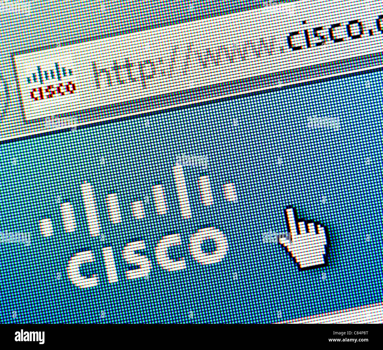 Logo Cisco Systems et le site web close up Banque D'Images