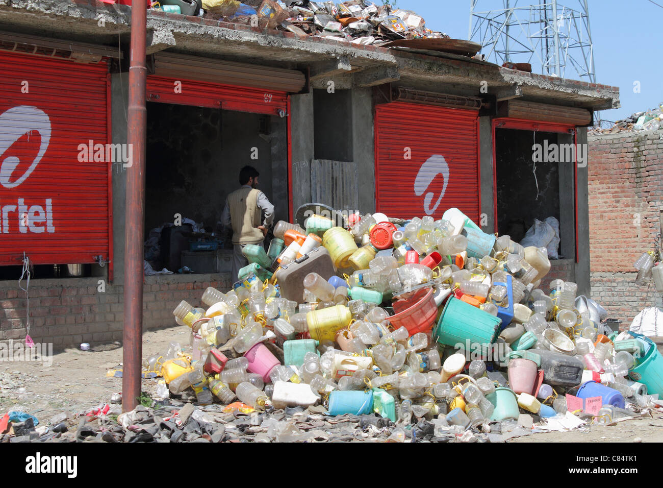 L'Inde de recyclage du plastique Banque D'Images