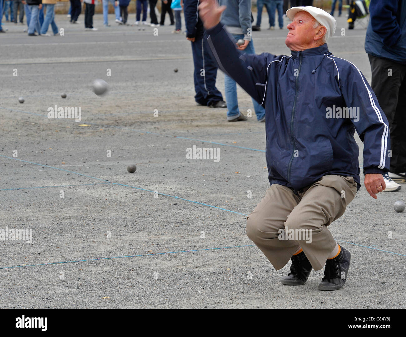 Championnats de pétanque français,Poitou,commerce,France. Banque D'Images