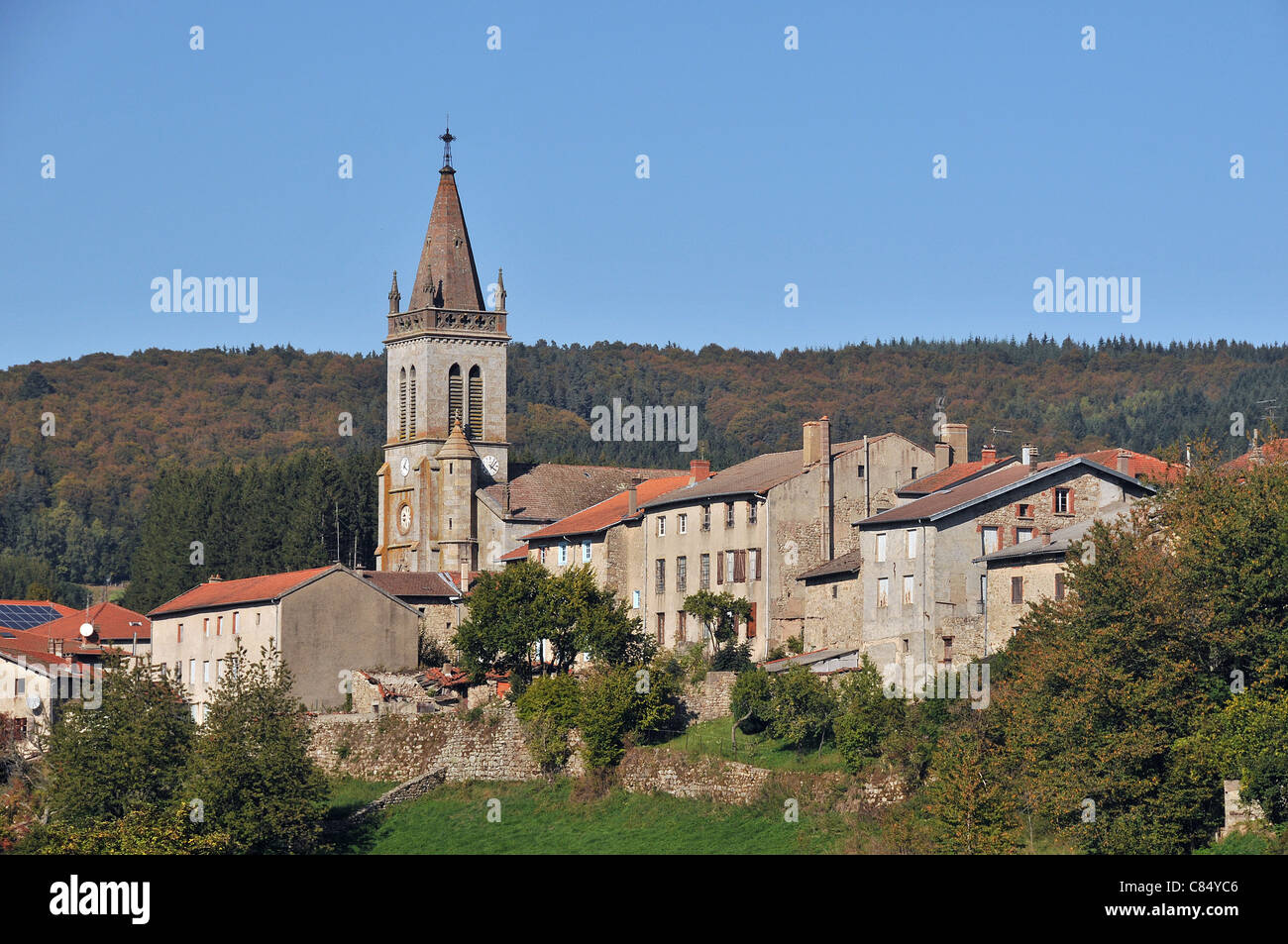 Village de Saint Antheme, Forez, Puy de Dom, e Auvergne, France Banque D'Images