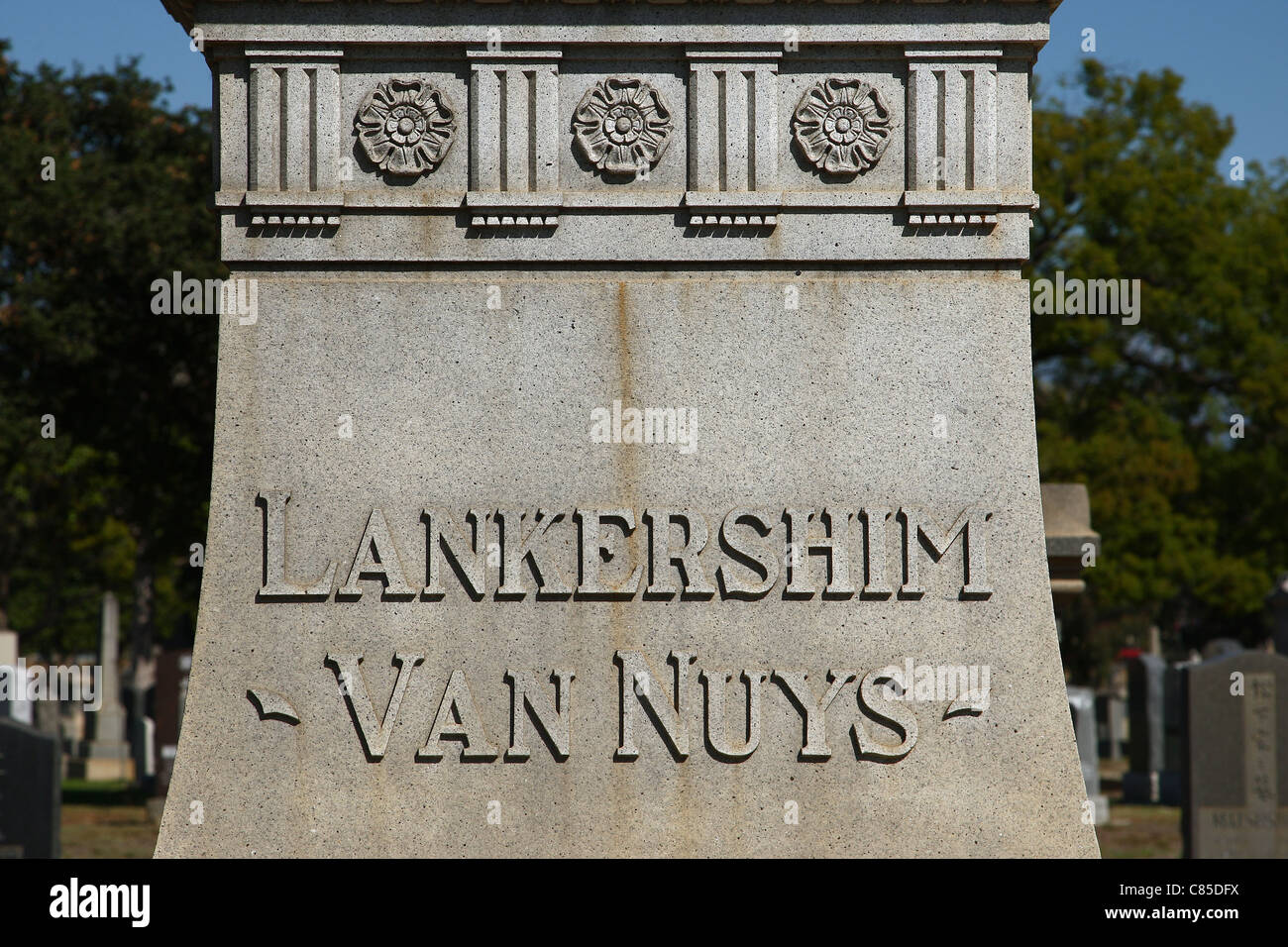 LANKERSHIN & VAN NUYS CIMETIÈRE SHOWMEN'S REST AU EVERGREEN MEMORIAL PARK BOYLE HEIGHTS LOS ANGELES CALIFORNIA USA 08 Banque D'Images