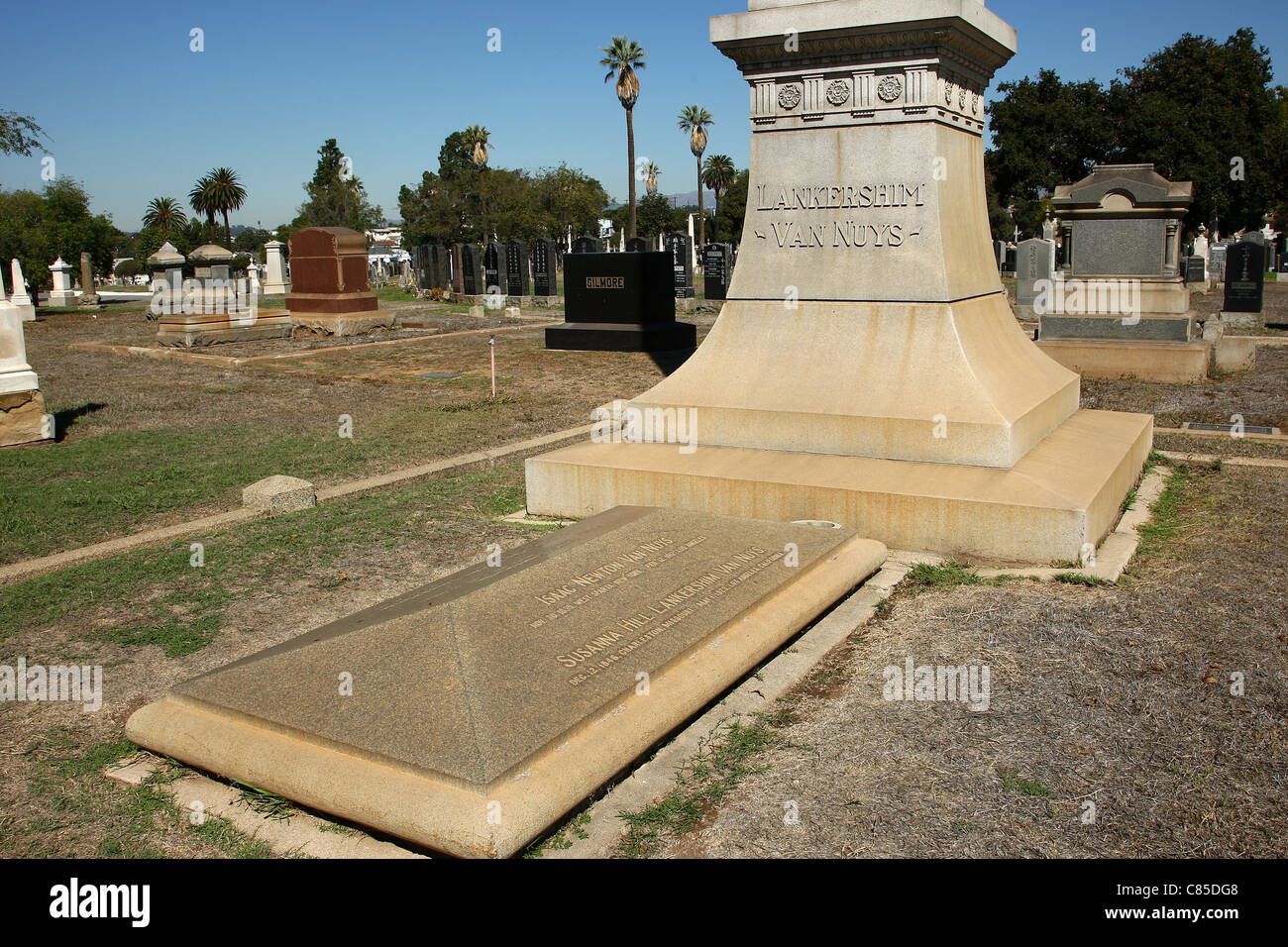 LANKERSHIN & VAN NUYS CIMETIÈRE SHOWMEN'S REST AU EVERGREEN MEMORIAL PARK BOYLE HEIGHTS LOS ANGELES CALIFORNIA USA 08 Banque D'Images
