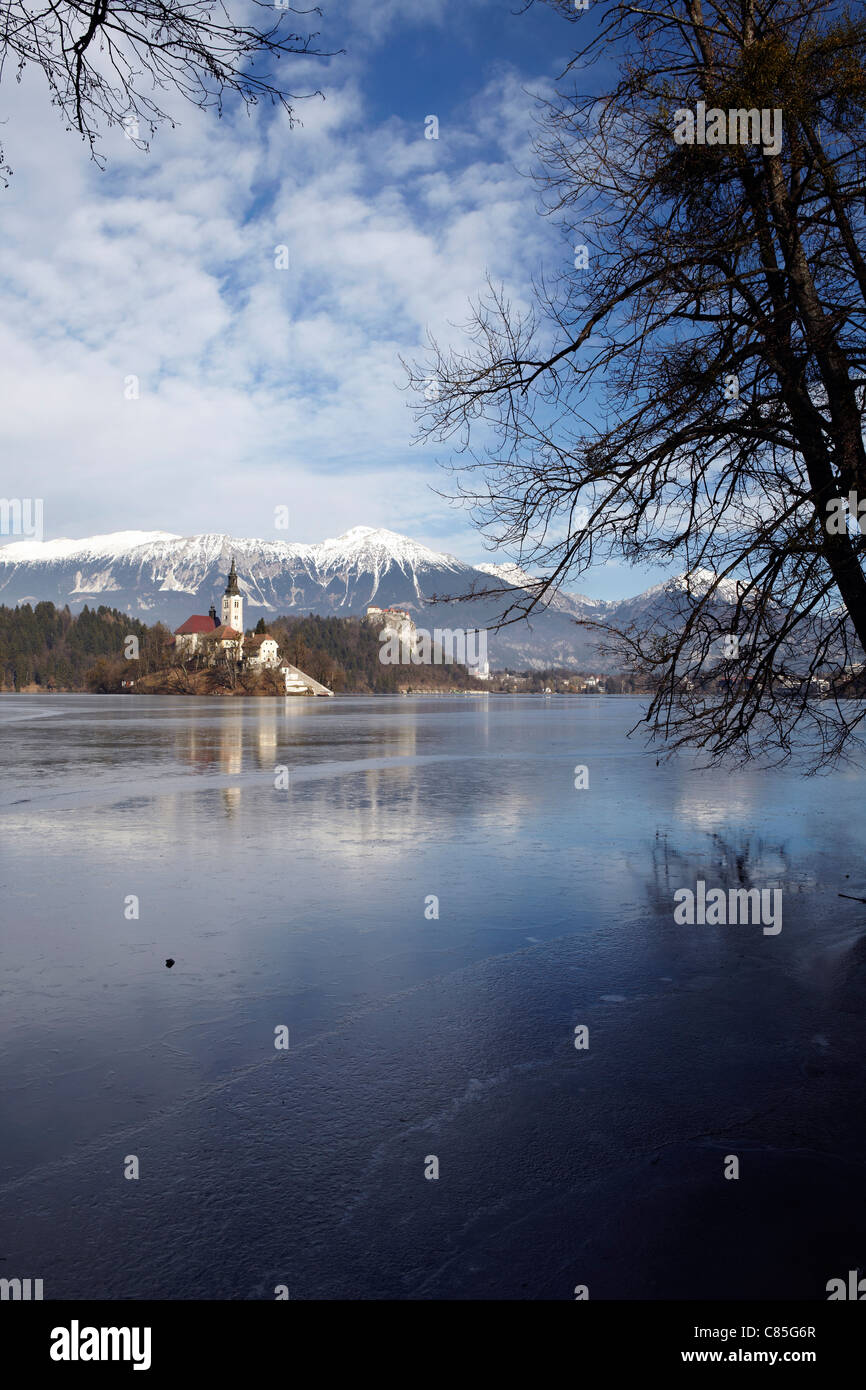 Assomption de Marie church, Bled, Slovénie Banque D'Images