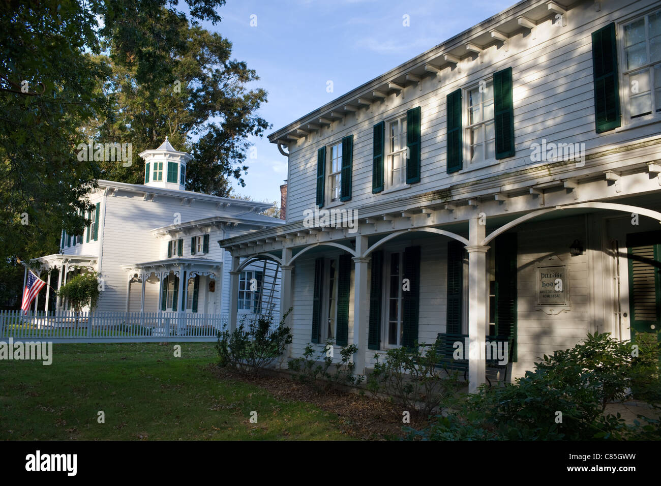 Maison de village et maison privée, Orient, North Fork, comté de Suffolk, Long Island, État de New York Banque D'Images
