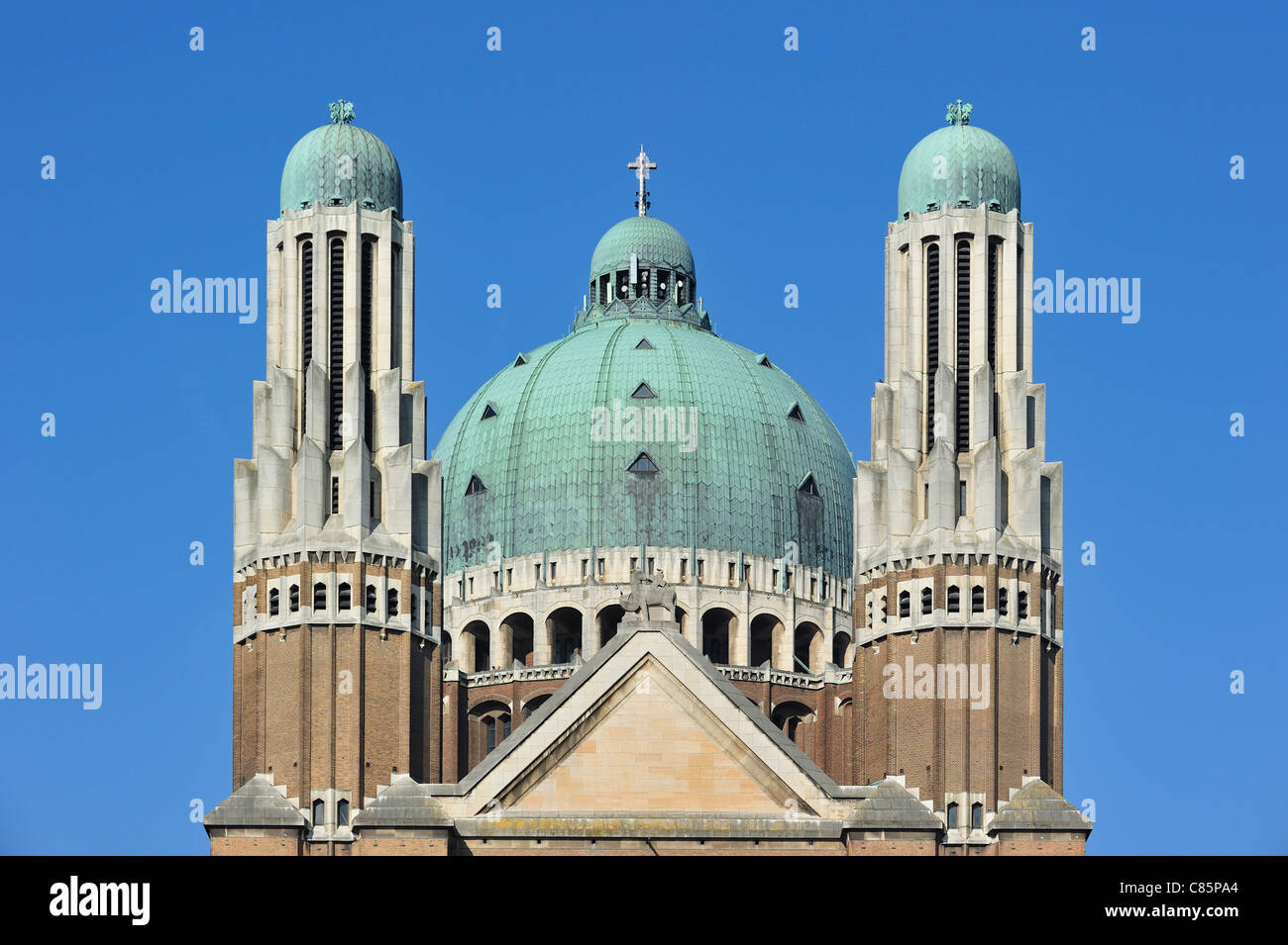 Basilique Nationale du Sacred-Heart de Koekelberg, le plus grand bâtiment de style Art déco dans le monde, Bruxelles, Belgique Banque D'Images