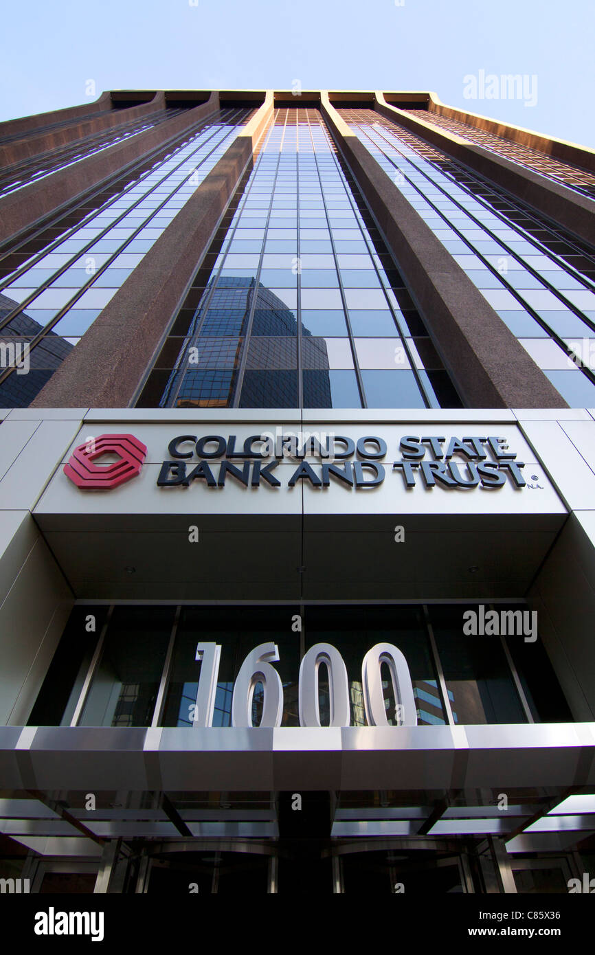 La Colorado State Bank and Trust Building au 1600 Broadway, Denver, Colorado, États-Unis. Banque D'Images