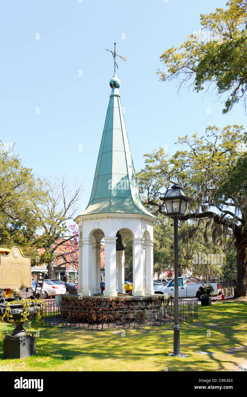 Vieille ville de Savannah, Bell change Banque D'Images