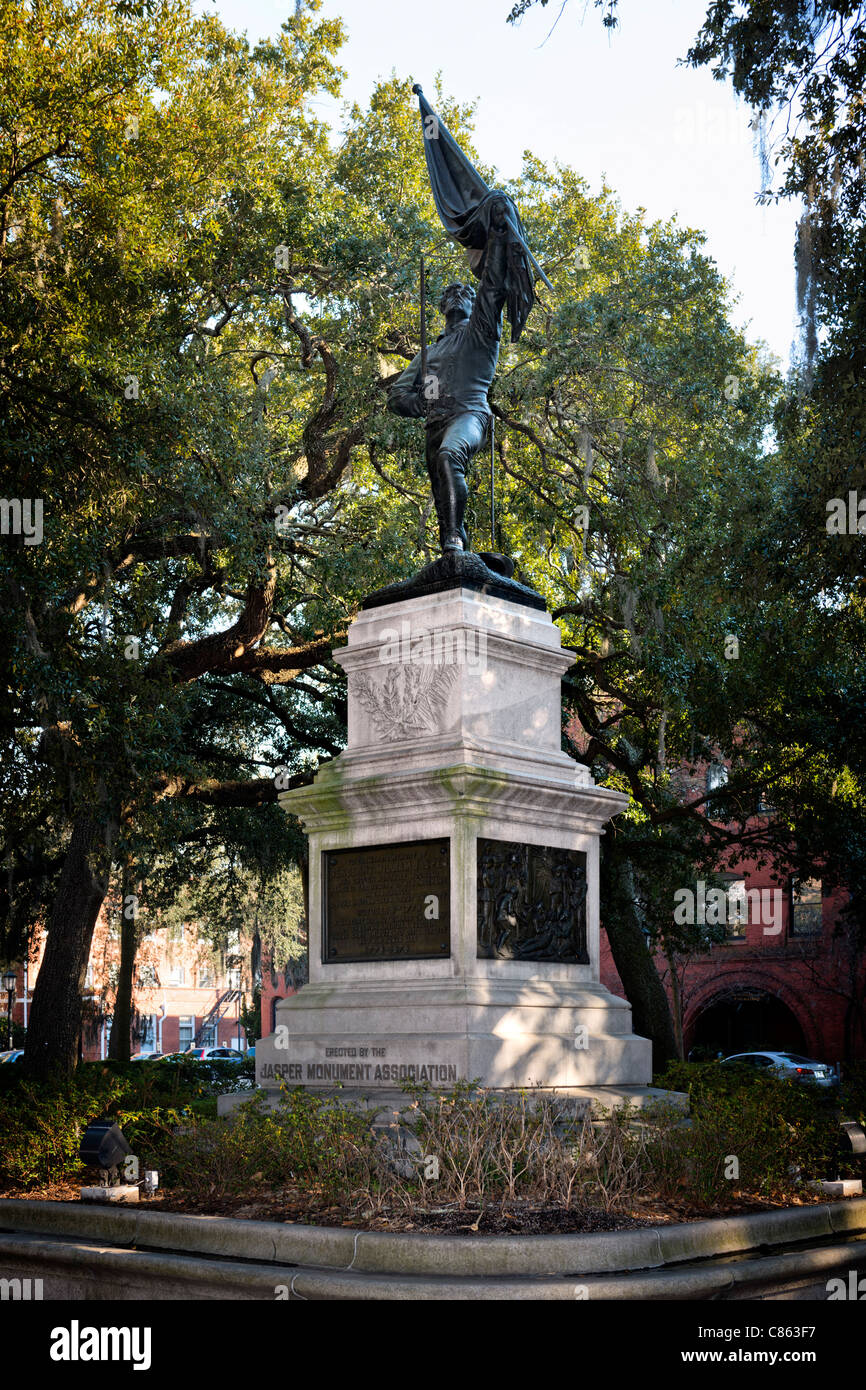 Monument de Jasper, Madison Square, Savannah Banque D'Images