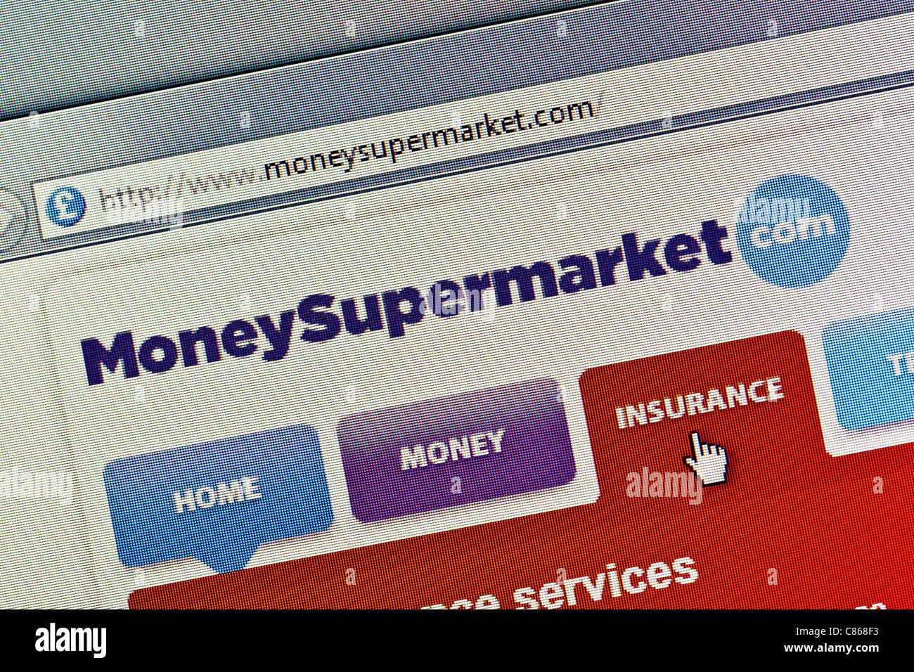 Supermarché d'argent logo et un nouveau site web close up Banque D'Images