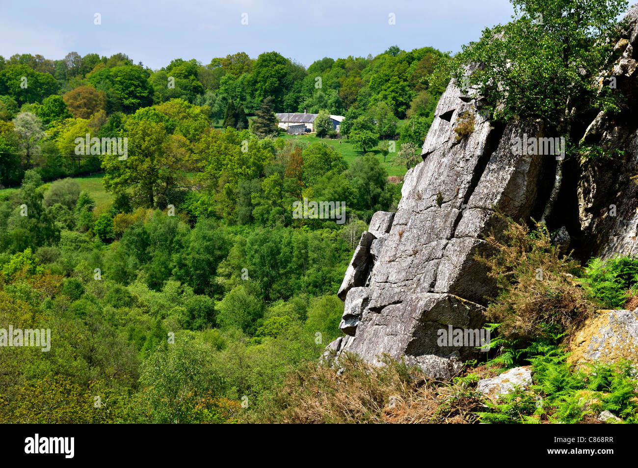 Circuit de randonnée Le Moulin Foulon, Fosse Arthour (Manche, Basse-Normandie, France). Banque D'Images