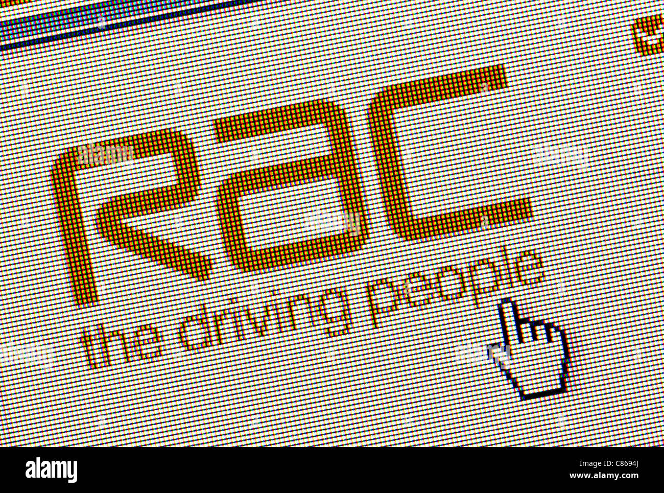 Le logo et le site web de RAC close up Banque D'Images