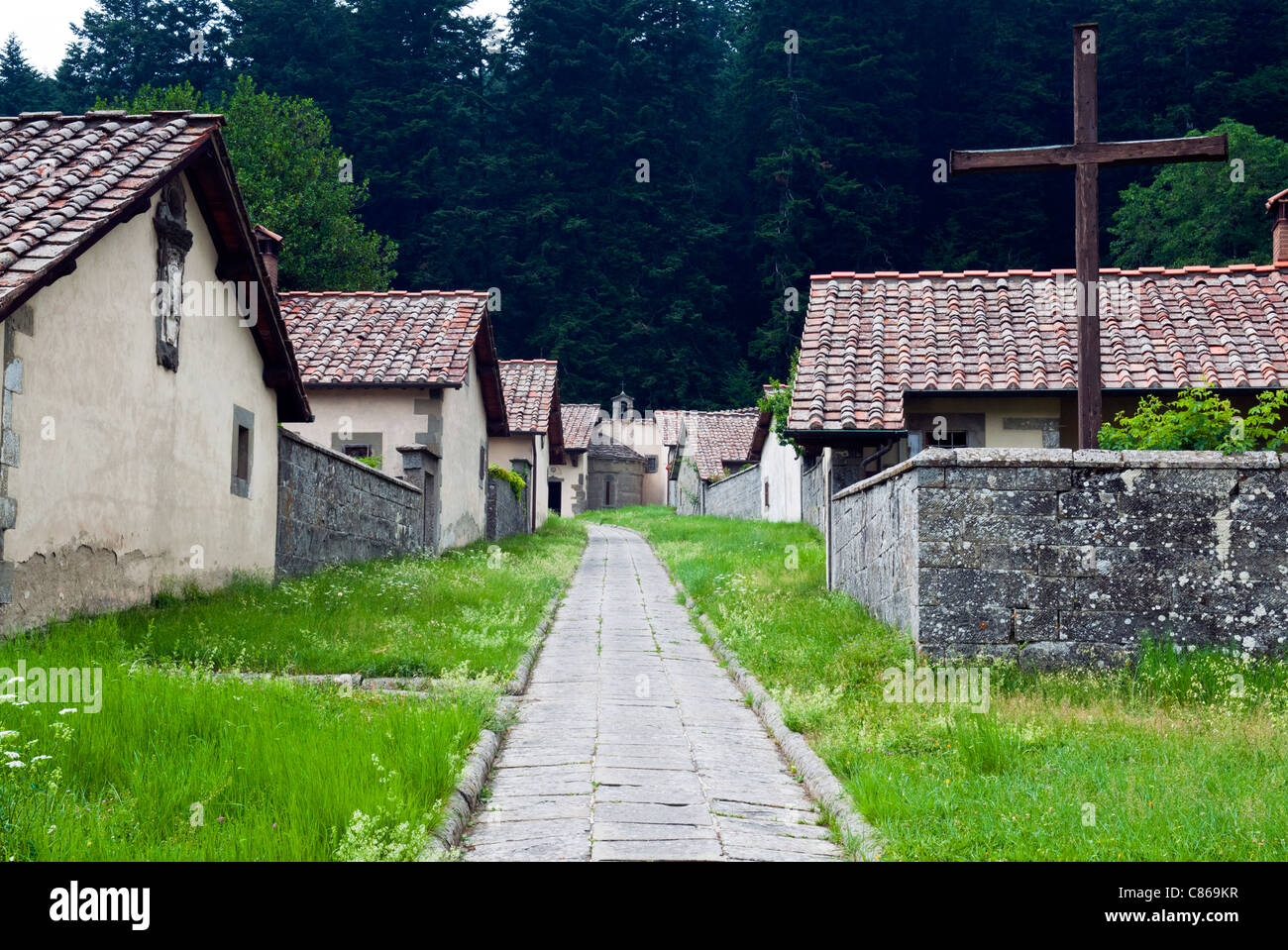 Hermitage (retraite religieuse) de Camaldoli, ermitage de Camaldoli (Ordre de Saint Benoît), Poppi, province d'Arezzo, Toscane, Italie Banque D'Images