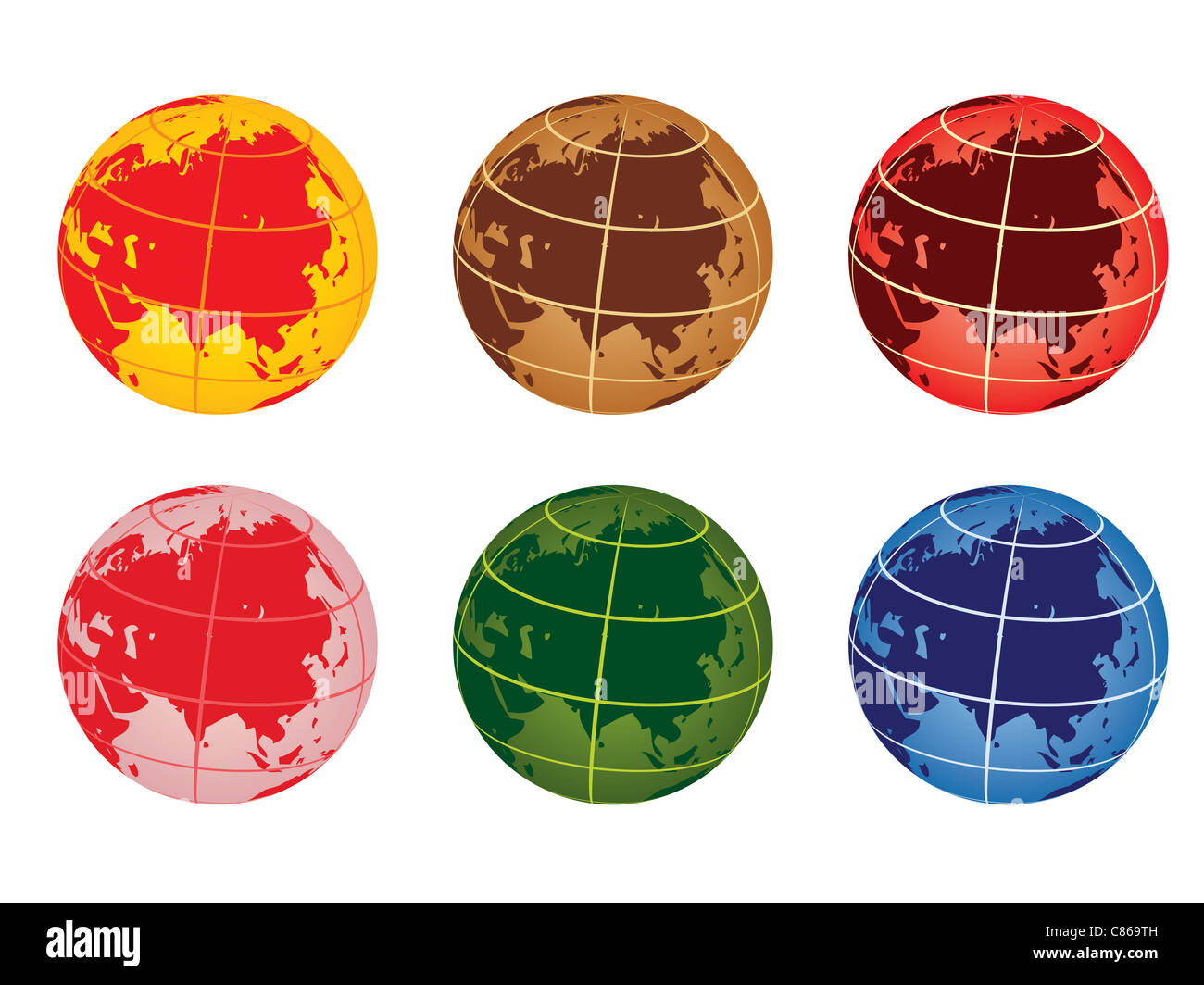 Globe illustration - Asie Banque D'Images