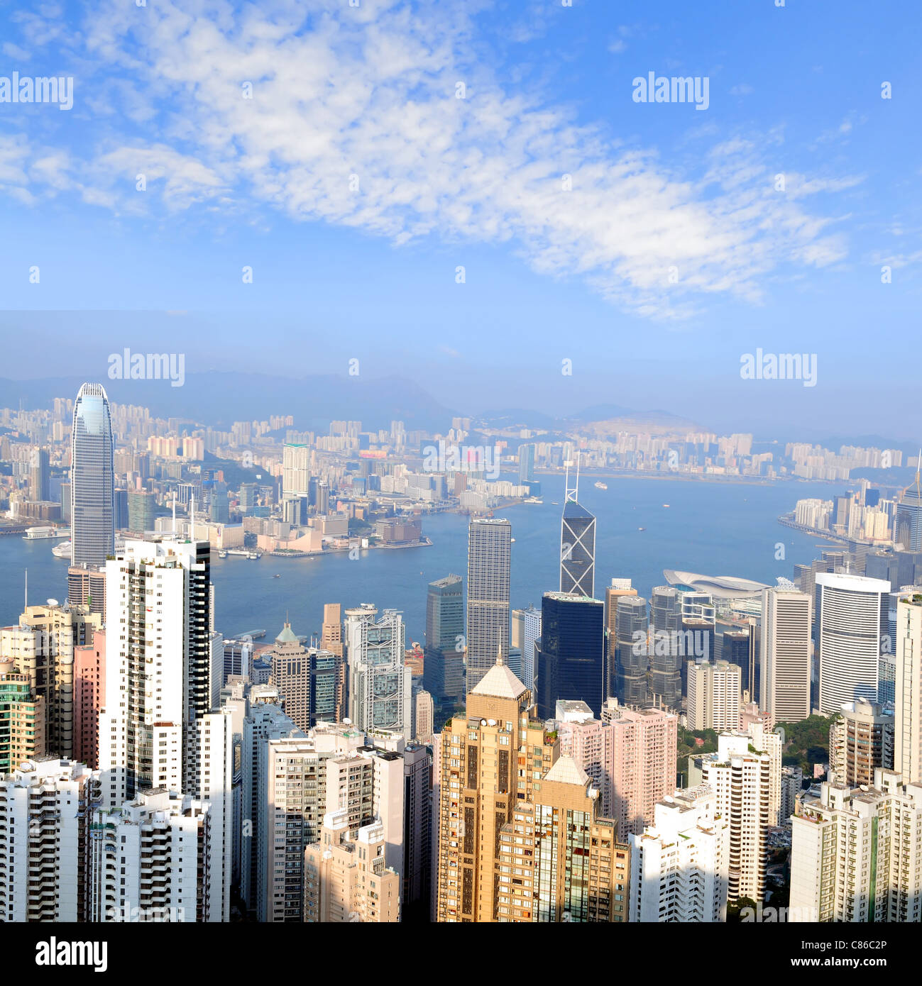 Vue sur l'horizon de la pointe de l'île de Hong Kong Banque D'Images